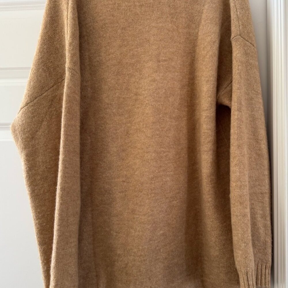 LOFT Camel Open Front Cardigan Large Long Cozy Sweater - Picture 6 of 6